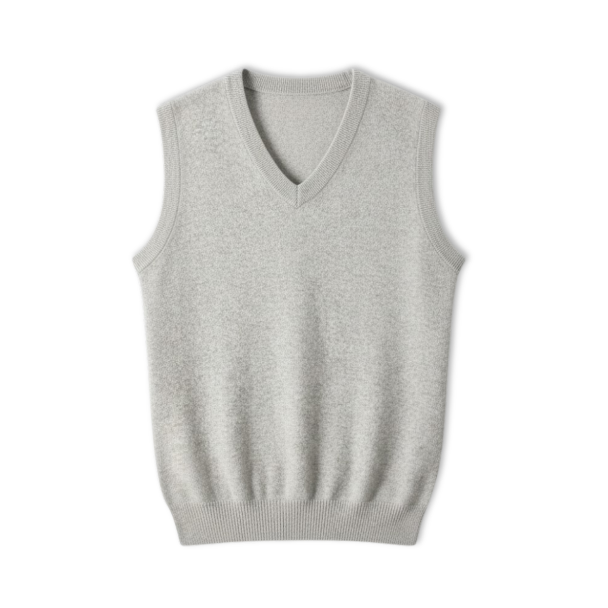 Men's Sleeveless V-Neck Knit Vest — Light Gray