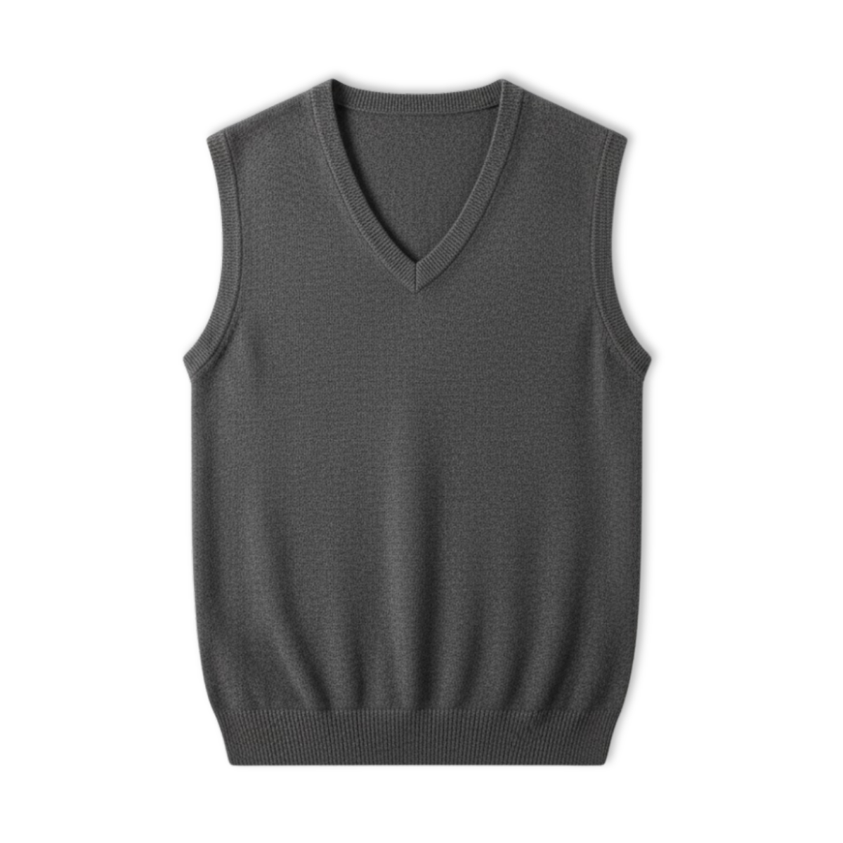 Men's Sleeveless V-Neck Knit Vest — Gray