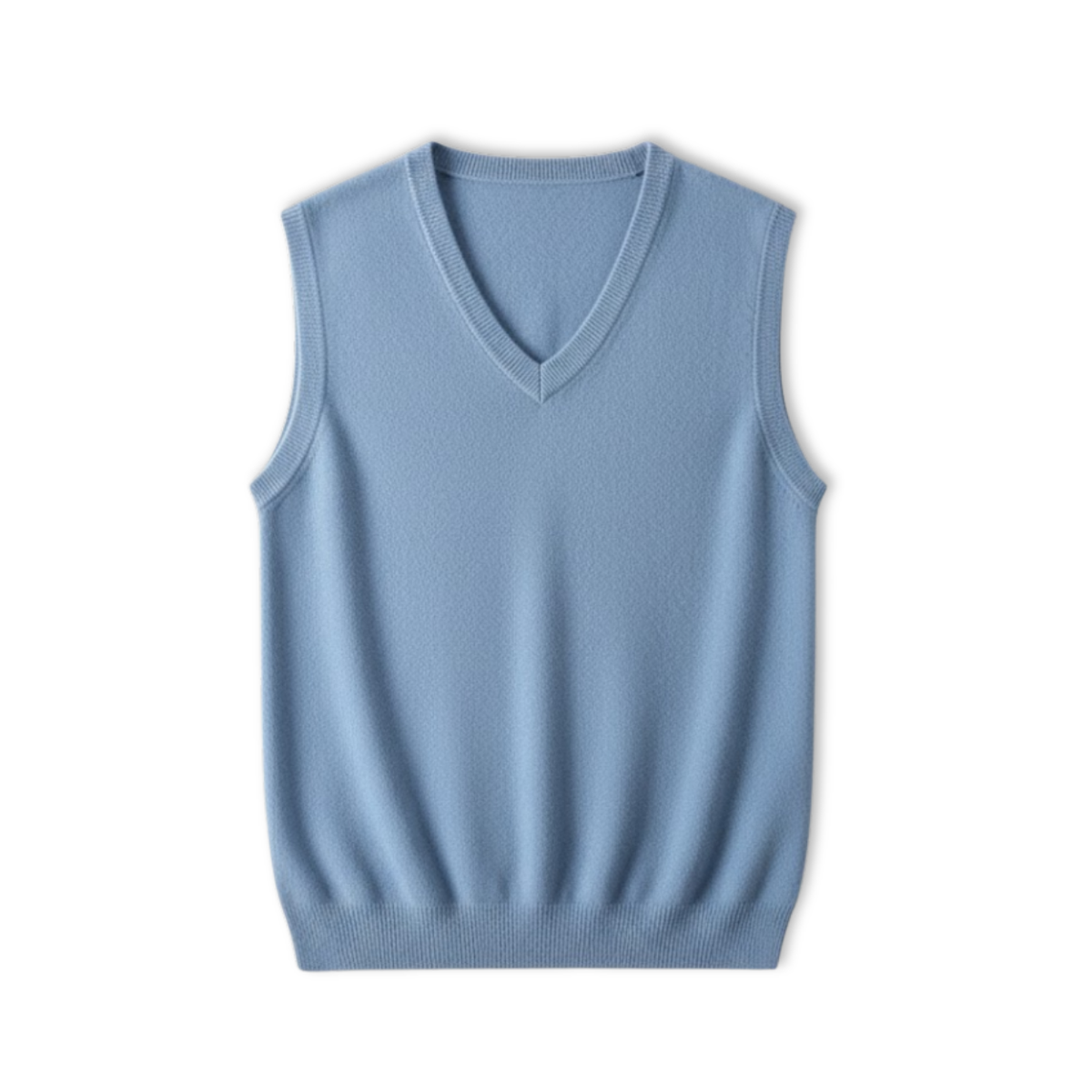 Men's Sleeveless V-Neck Knit Vest — Sky Blue