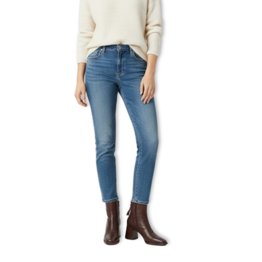 Women's soft ankle boots with thick square heel and side zipper — product view
