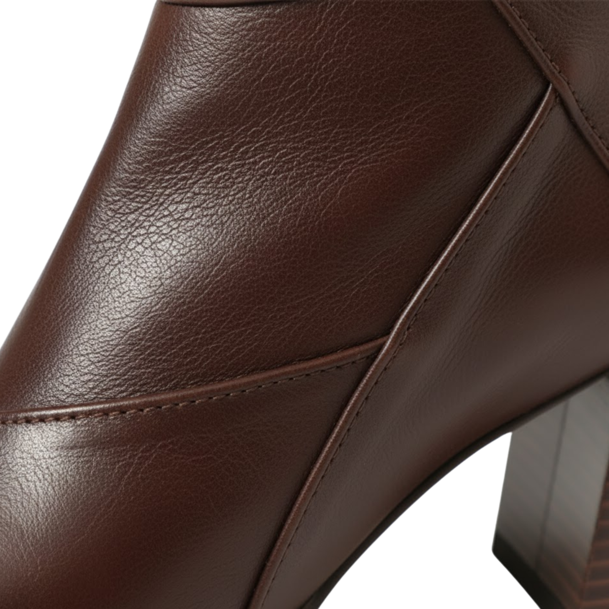 Women's soft ankle boots with thick square heel and side zipper — product view