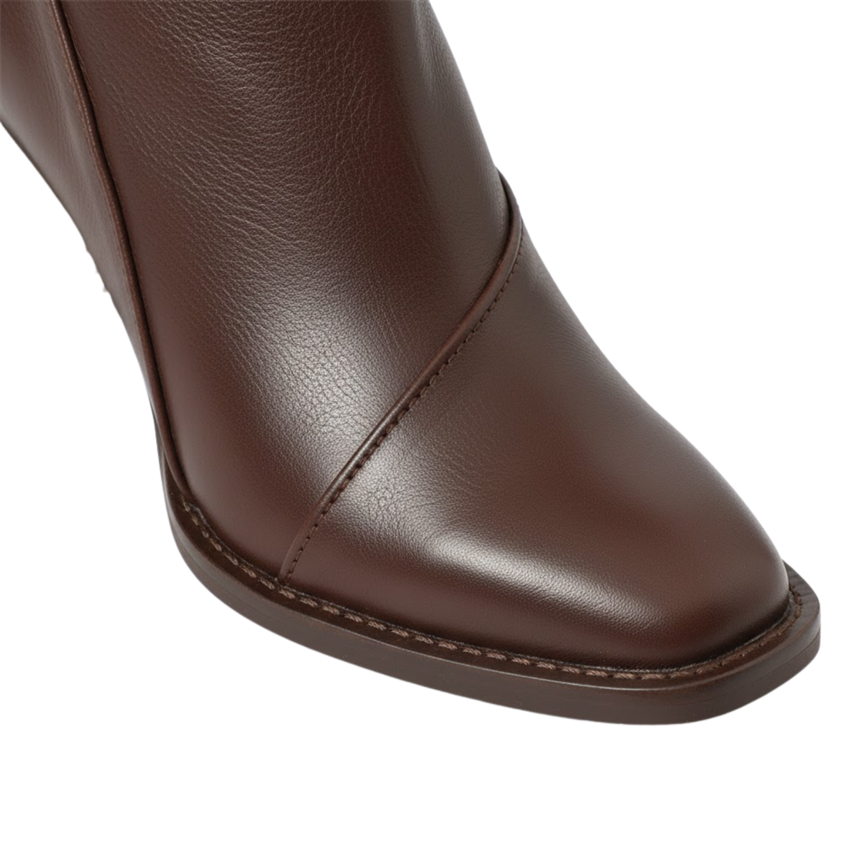 Women's soft ankle boots with thick square heel and side zipper — product view