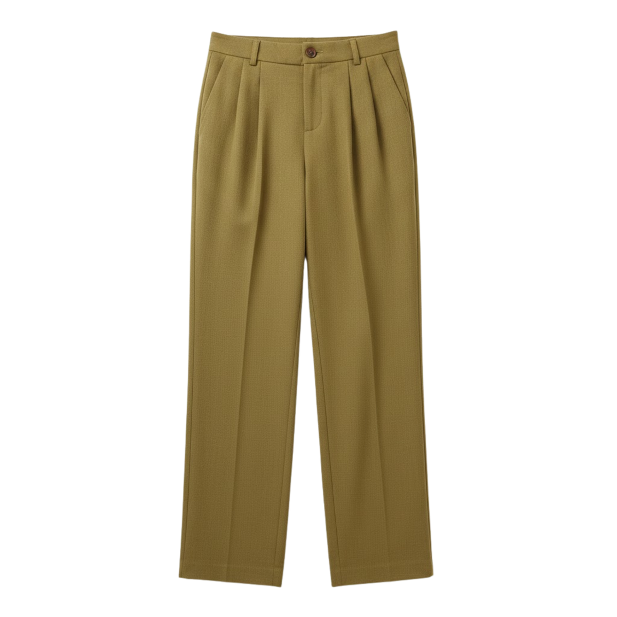 Wide high-waisted trousers for women, loose fit, office and casual — Green