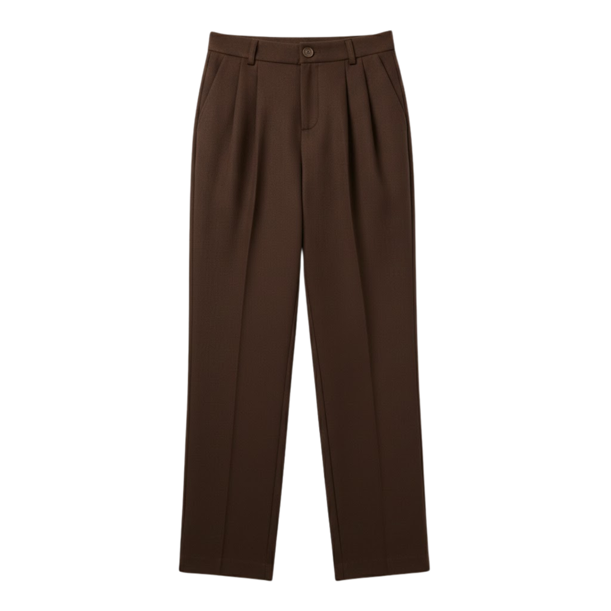 Wide high-waisted trousers for women, loose fit, office and casual — Dark Brown