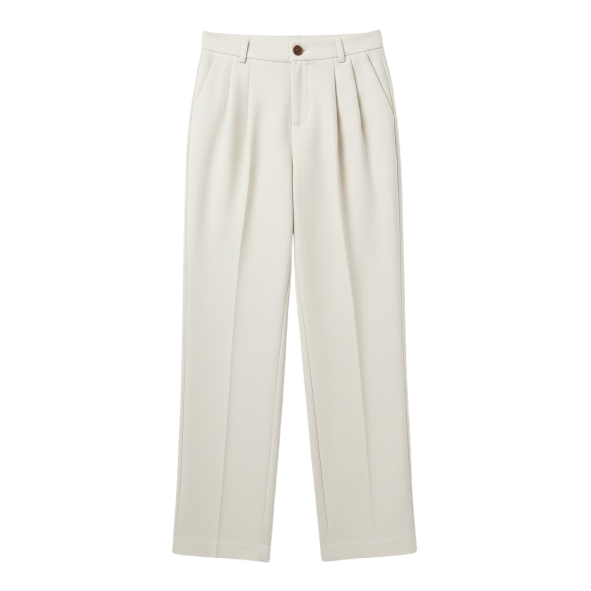 Wide high-waisted trousers for women, loose fit, office and casual — Beige