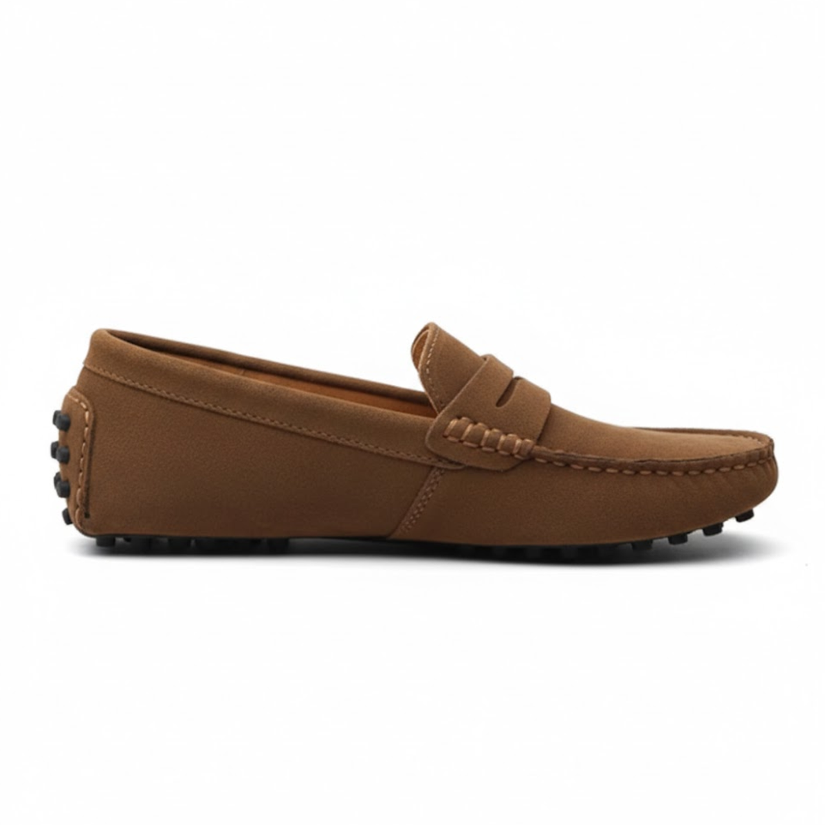 Moccasins for men, soft slip-on driving shoes — Brown