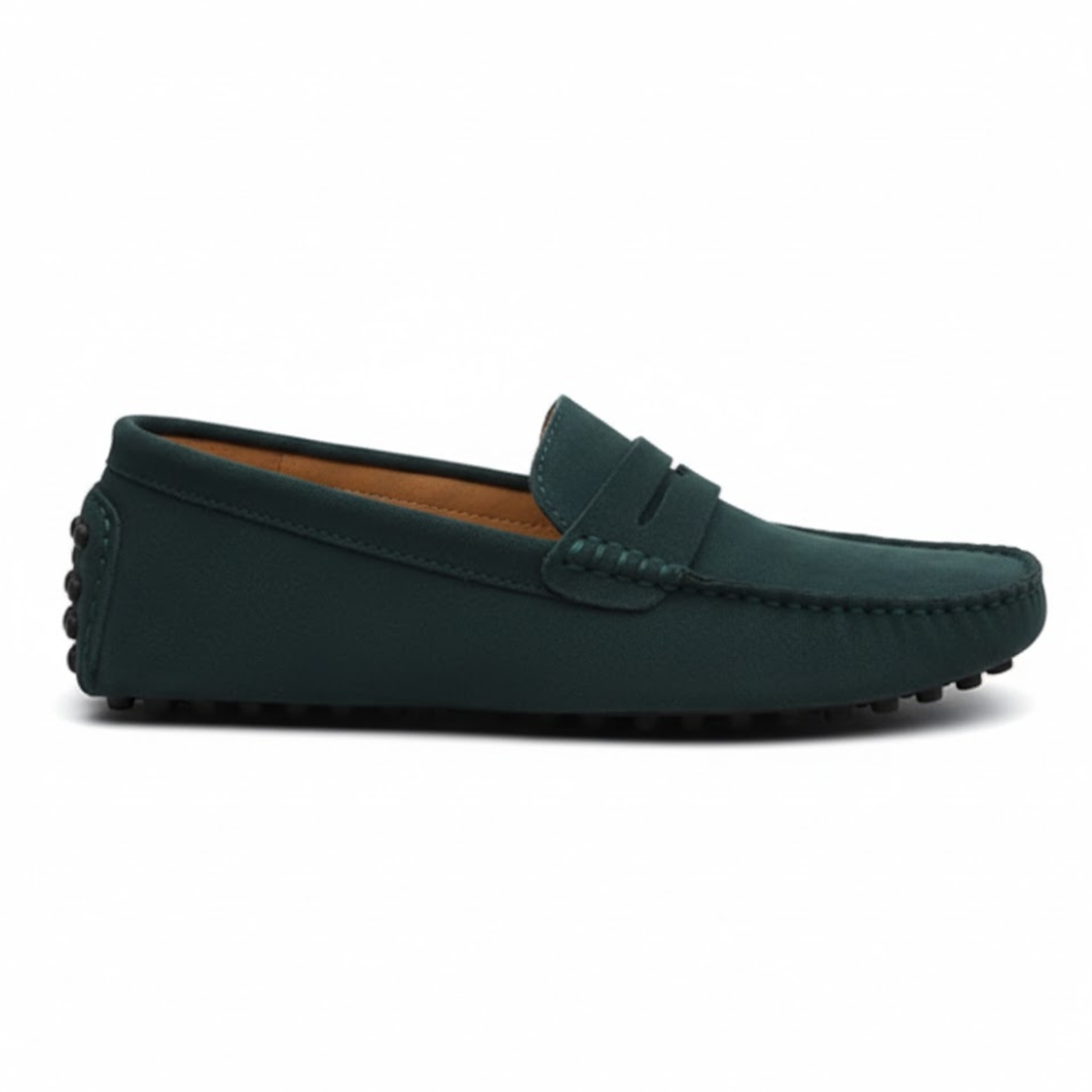 Moccasins for men, soft slip-on driving shoes — Green