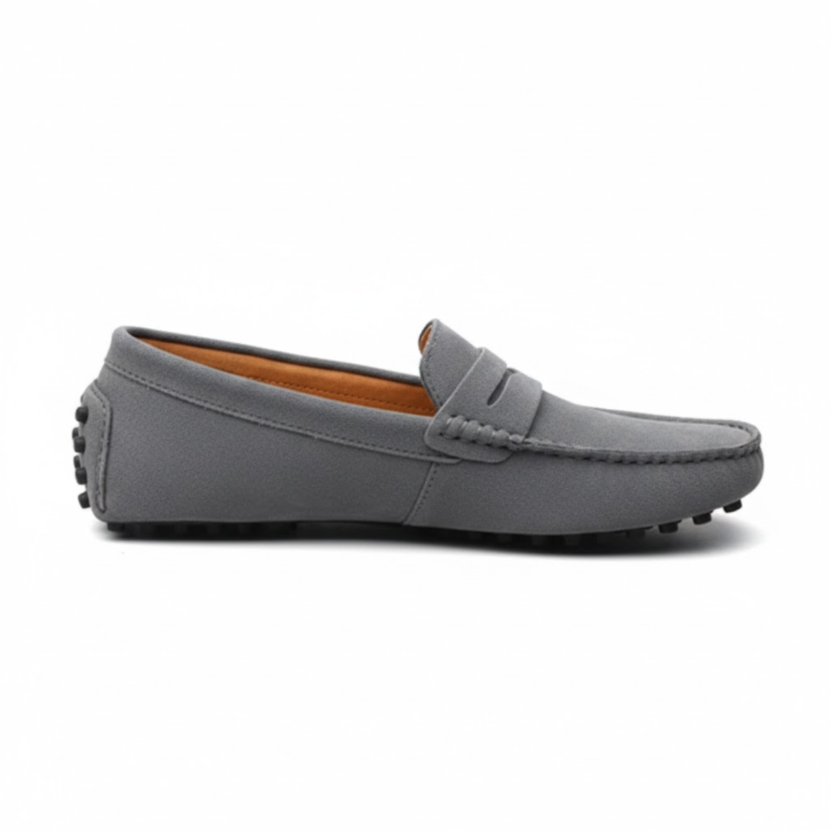 Moccasins for men, soft slip-on driving shoes — Gray
