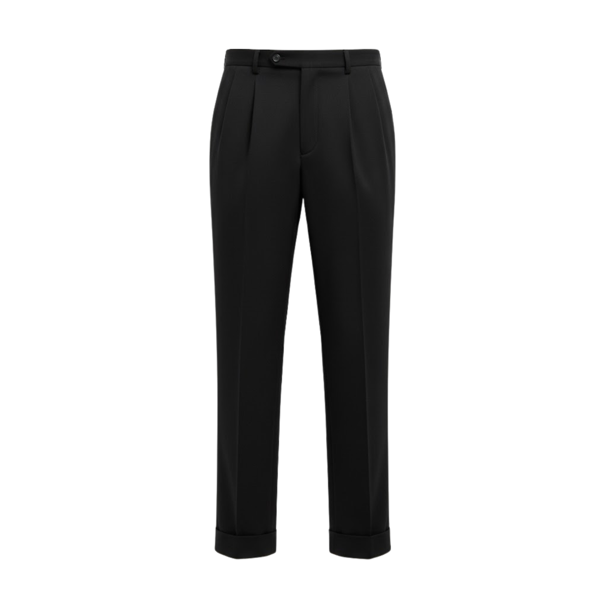 Men's suit trousers with a straight cut and high waist in style — Black