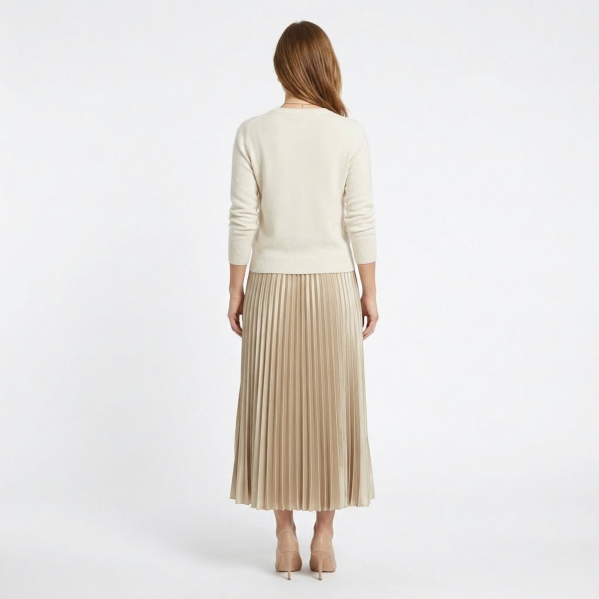 Jupe pour femme à finition satinée et taille haute — vue du produit