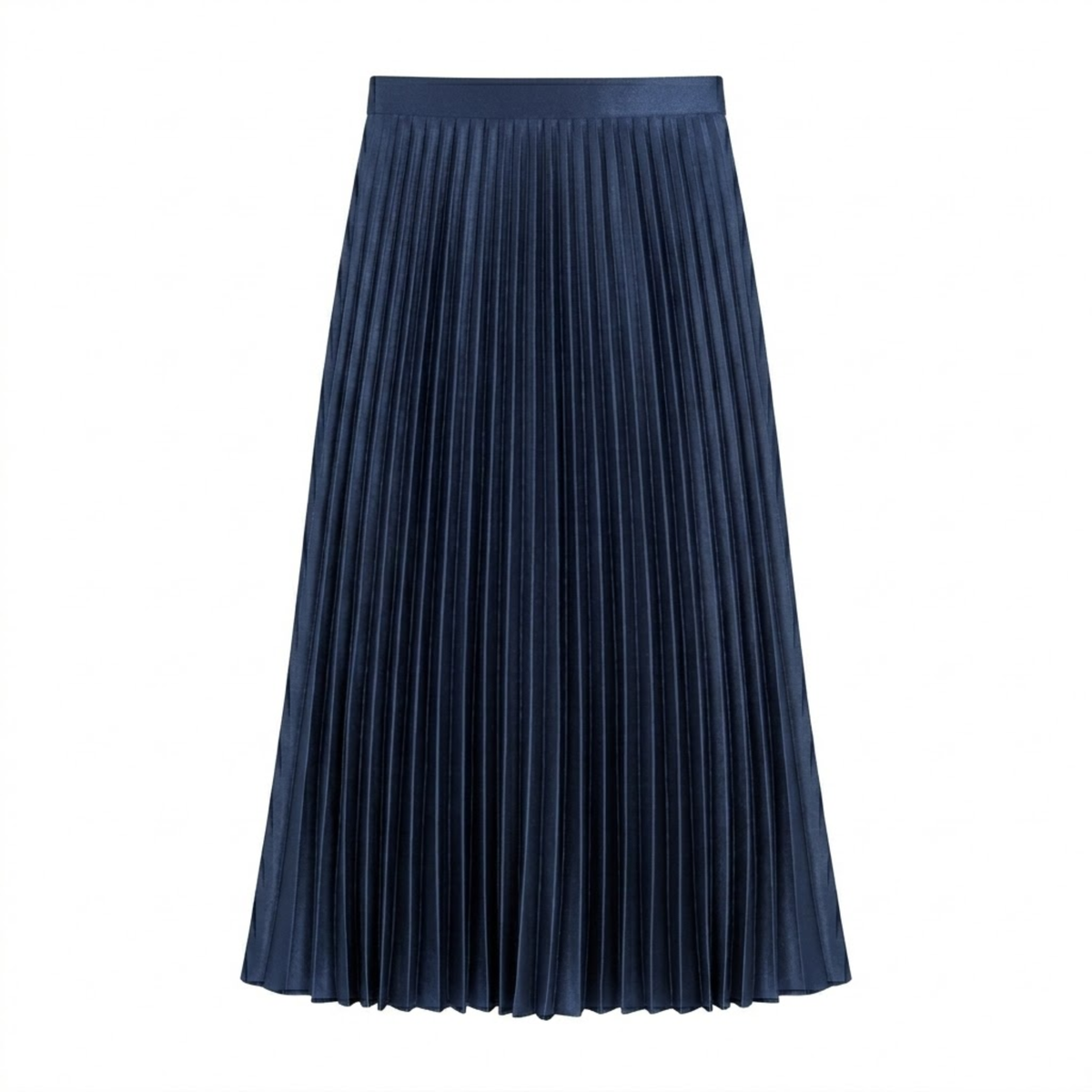 Jupe pour femme à finition satinée et taille haute — Bleu marine