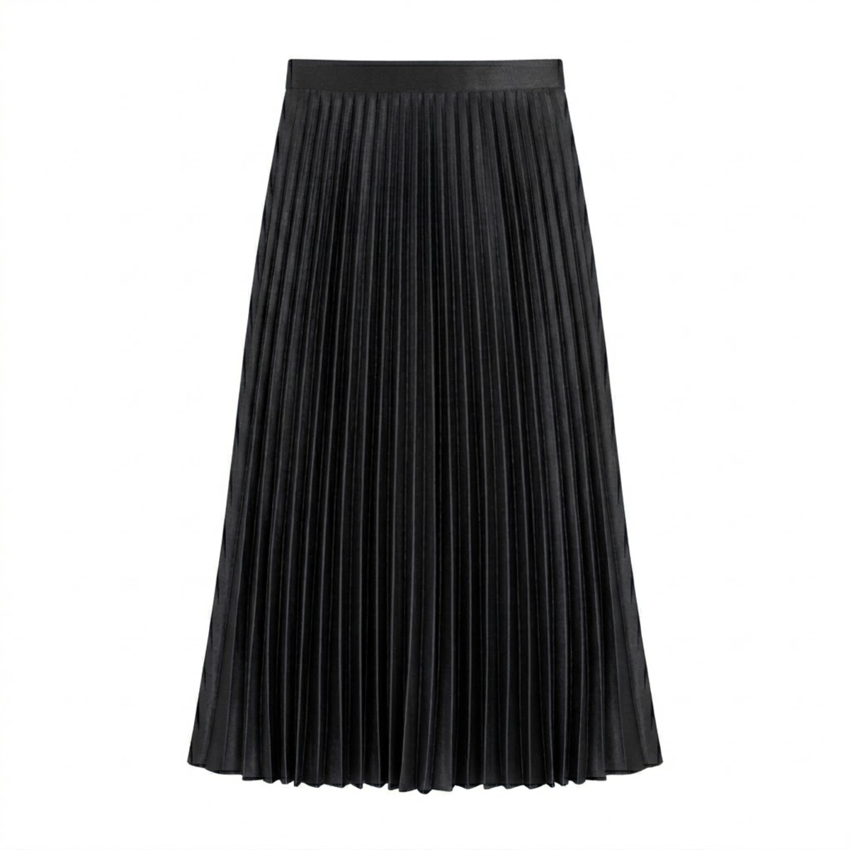 Jupe pour femme à finition satinée et taille haute — Noir