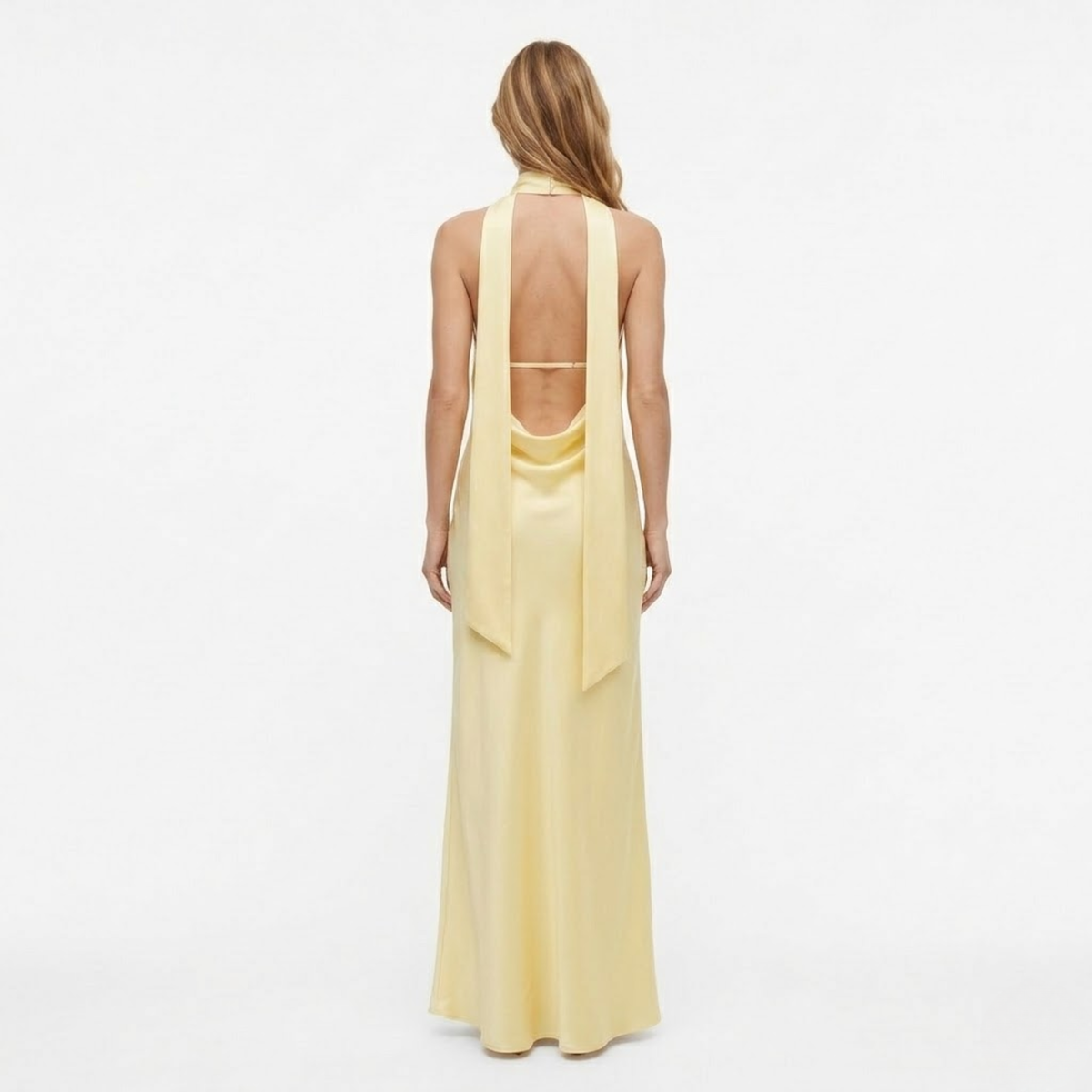 Long Evening Dress with Deep V-Neck and Open Back for Women — image 2