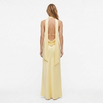 Long Evening Dress with Deep V-Neck and Open Back for Women — image 2
