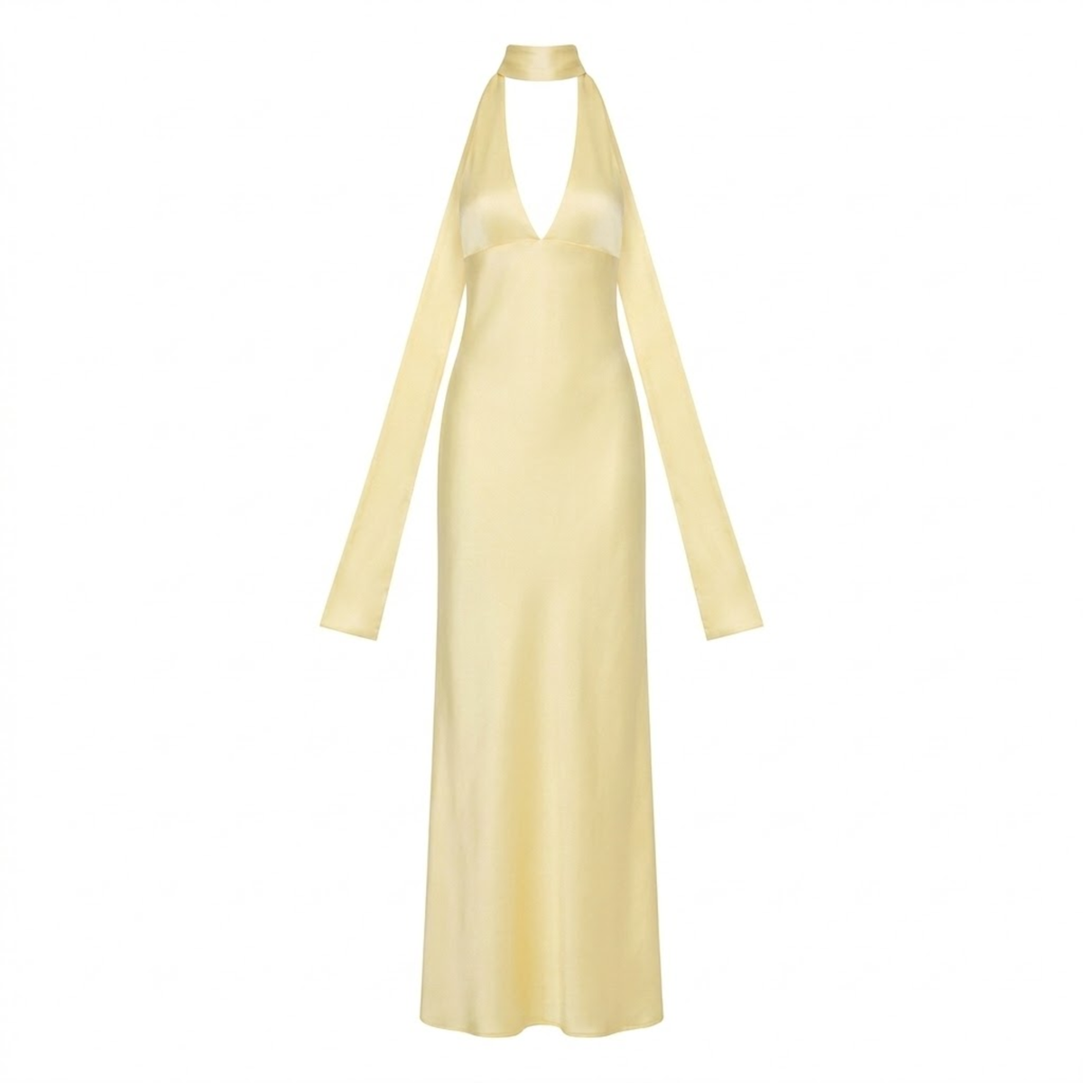 Long Evening Dress with Deep V-Neck and Open Back for Women — image 3