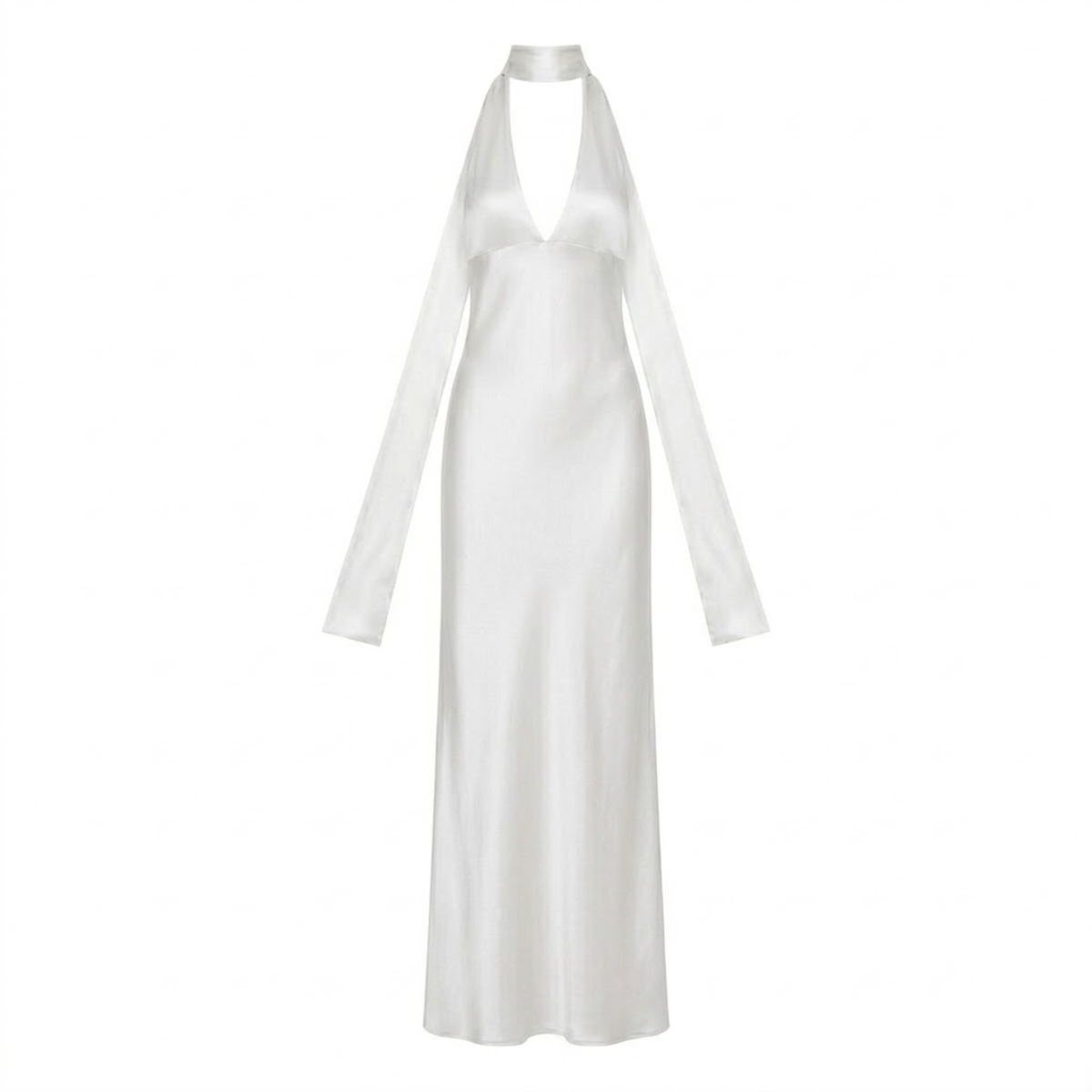 Long Evening Dress with Deep V-Neck and Open Back for Women — image 5