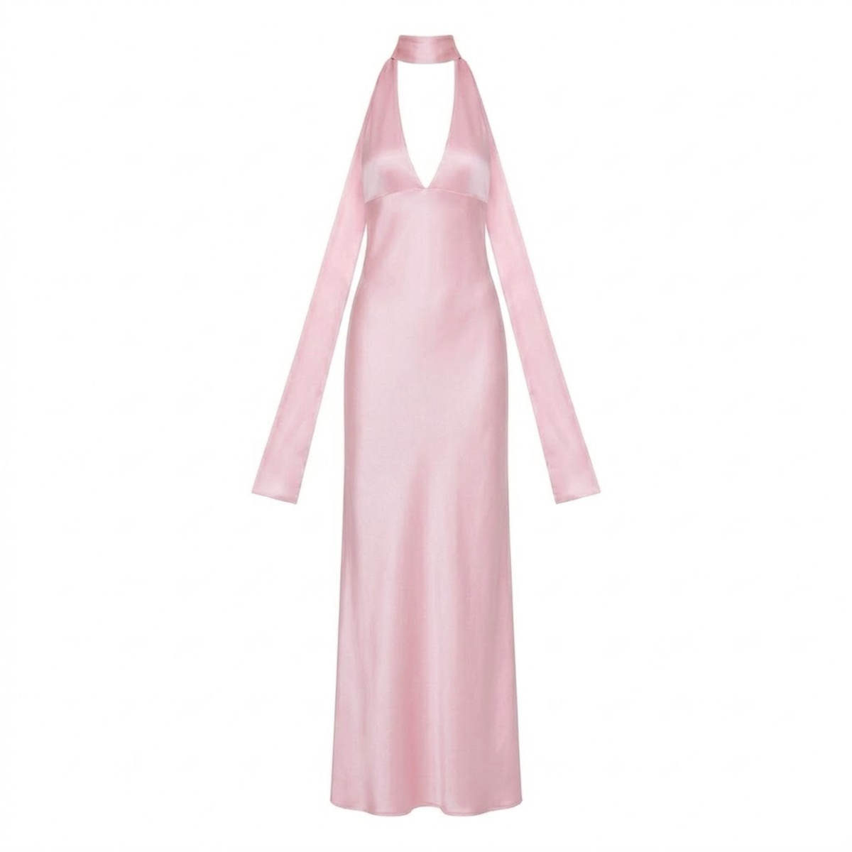 Long Evening Dress with Deep V-Neck and Open Back for Women — image 4