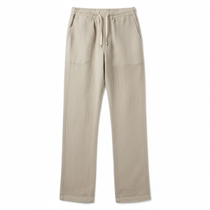 Herrenhose mit geradem Schnitt und elastischem Bund — Khaki