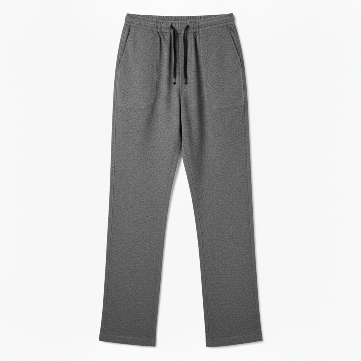 Men's Pants with Elastic Waist and Straight Cut — Gray