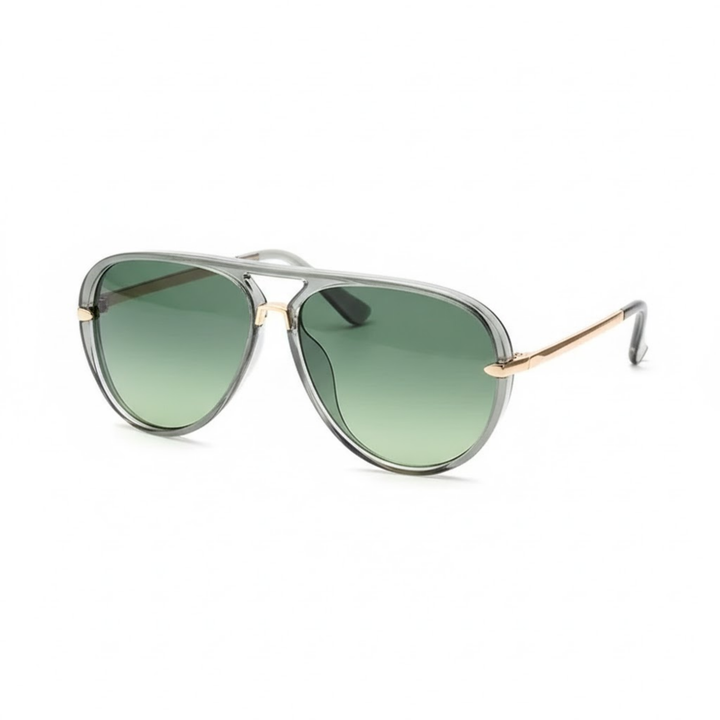 Lunettes de soleil pour femmes et hommes avec une monture aviateur et des verres teintés — Blanc