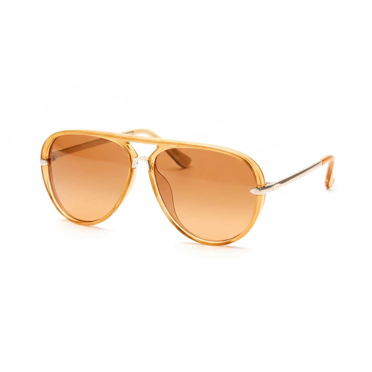 Lunettes de soleil pour femmes et hommes avec une monture aviateur et des verres teintés — Orange