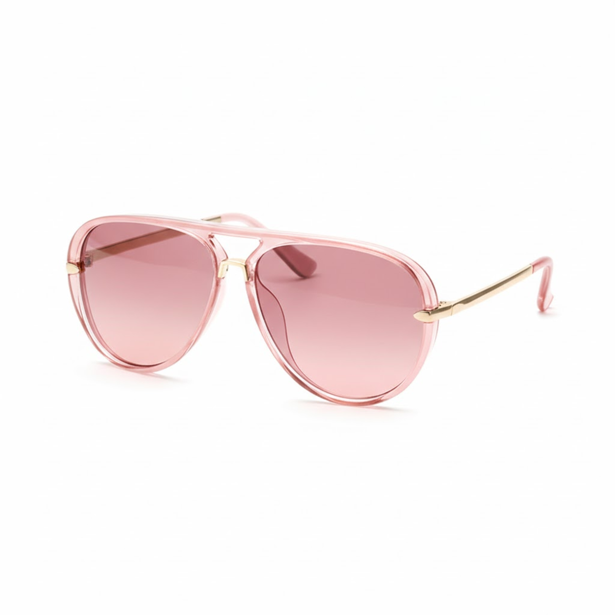 Lunettes de soleil pour femmes et hommes avec une monture aviateur et des verres teintés — Rose