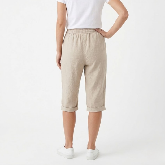 Shorts with Elastic Waist and Pockets for Women — product view