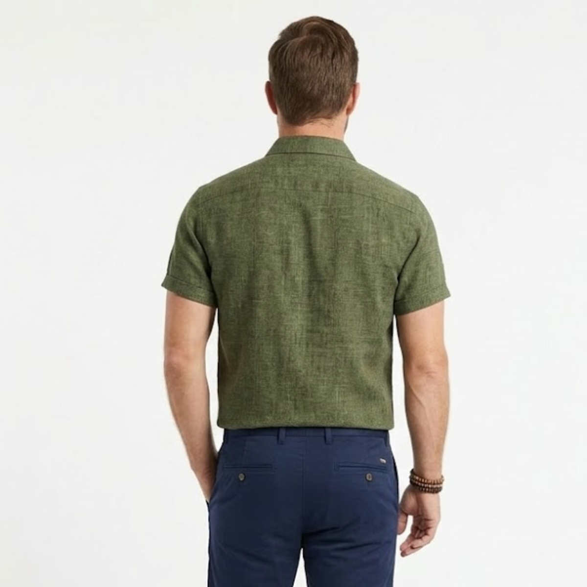Short-Sleeve Shirt with Turn-Down Collar for Men — product view