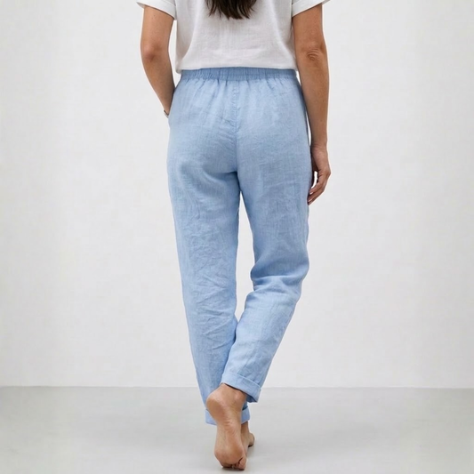 High-Waisted Elastic Pants with a Relaxed Fit for Women — product view