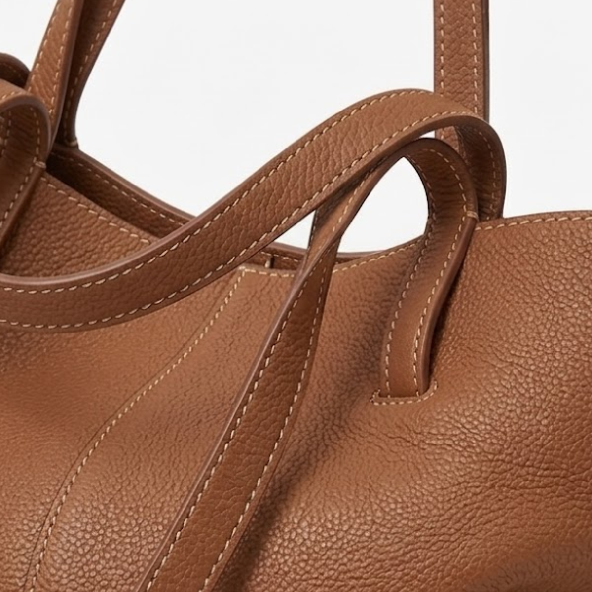 Large Capacity Handbag with Pleated Wings for Women — Brown