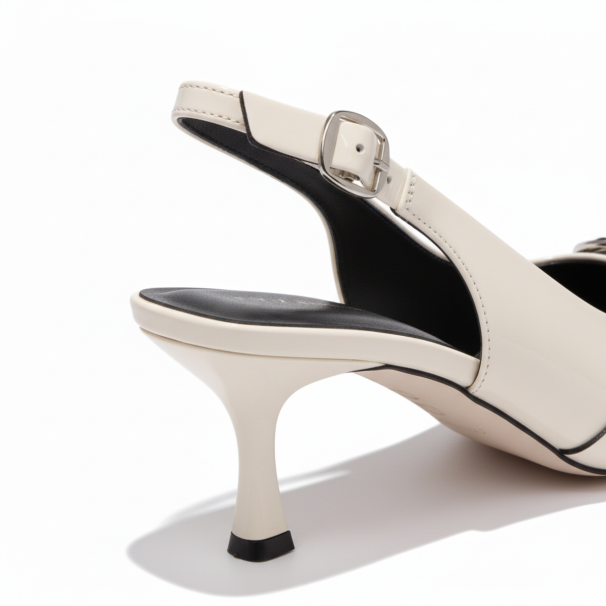 Pointed Toe Slingback Pumps with Metal Details for Women — product view