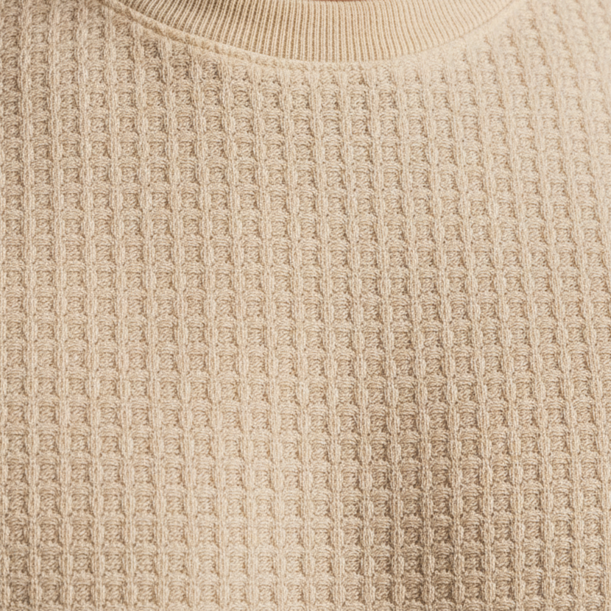 Men's Knitted Mesh T-Shirt with Short Sleeves and Crew Neck — product view