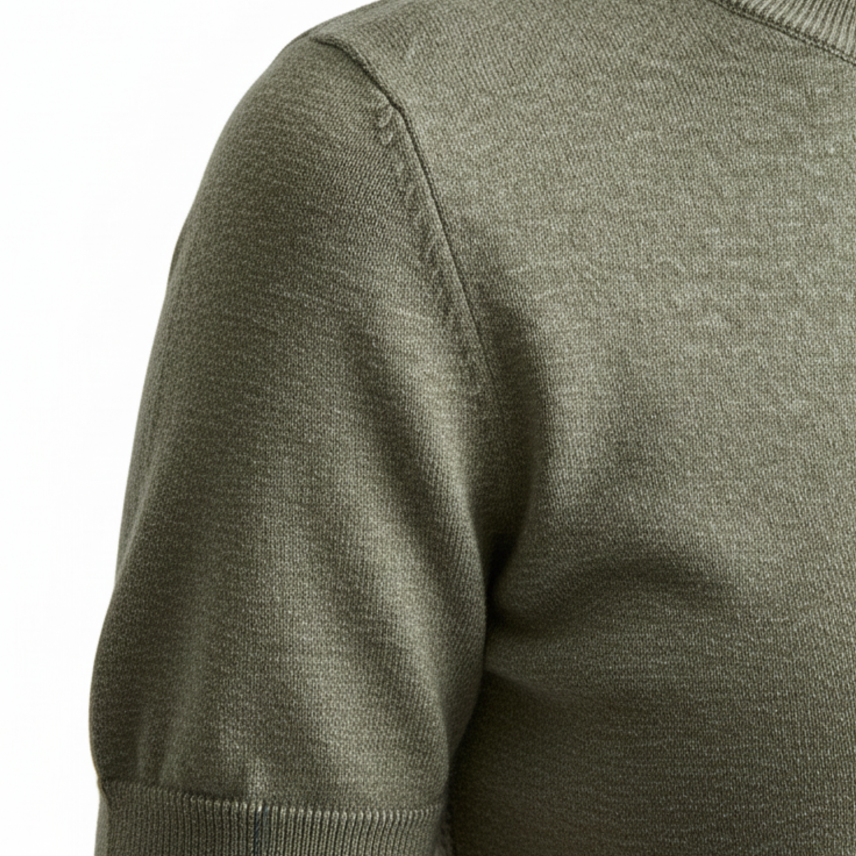 T-shirt pour femme en maille avec une silhouette ajustée — Vert