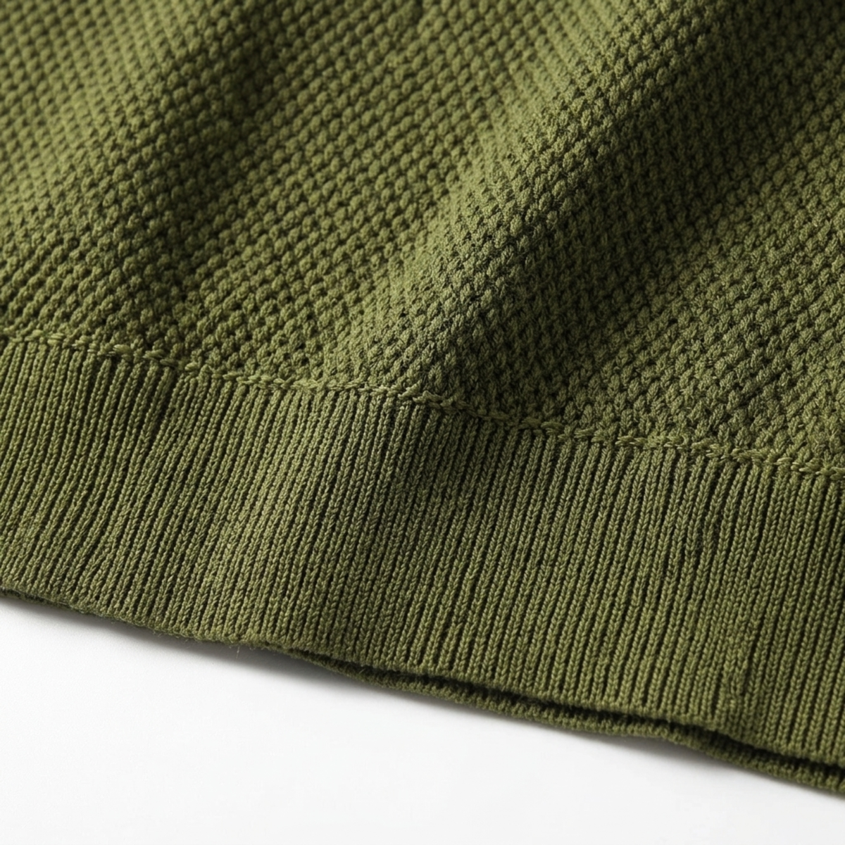 Men's short-sleeve textured piqué knit polo — casual — product view
