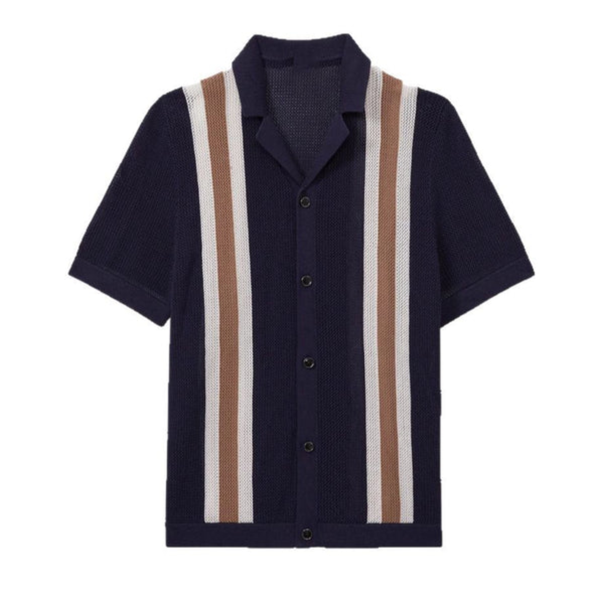 Striped knit top for men — vacation — Black
