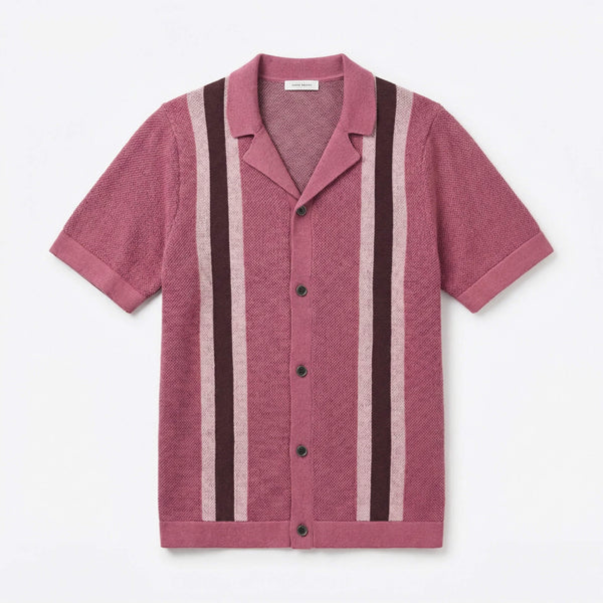 Striped knit top for men — vacation — Rose Gold