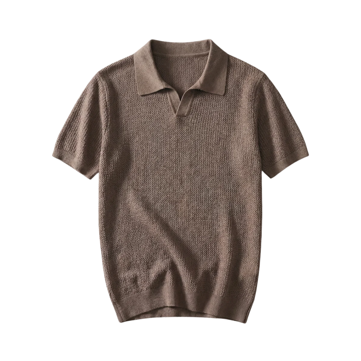 Men's Slim-Fit Knit Polo — Brown