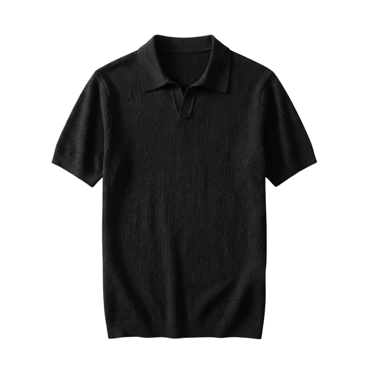 Men's Slim-Fit Knit Polo — Black