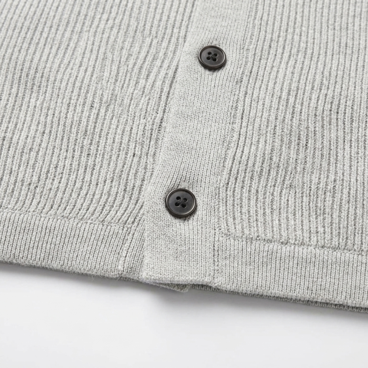Men's polo shirt — ribbed knit — casual outfit — product view