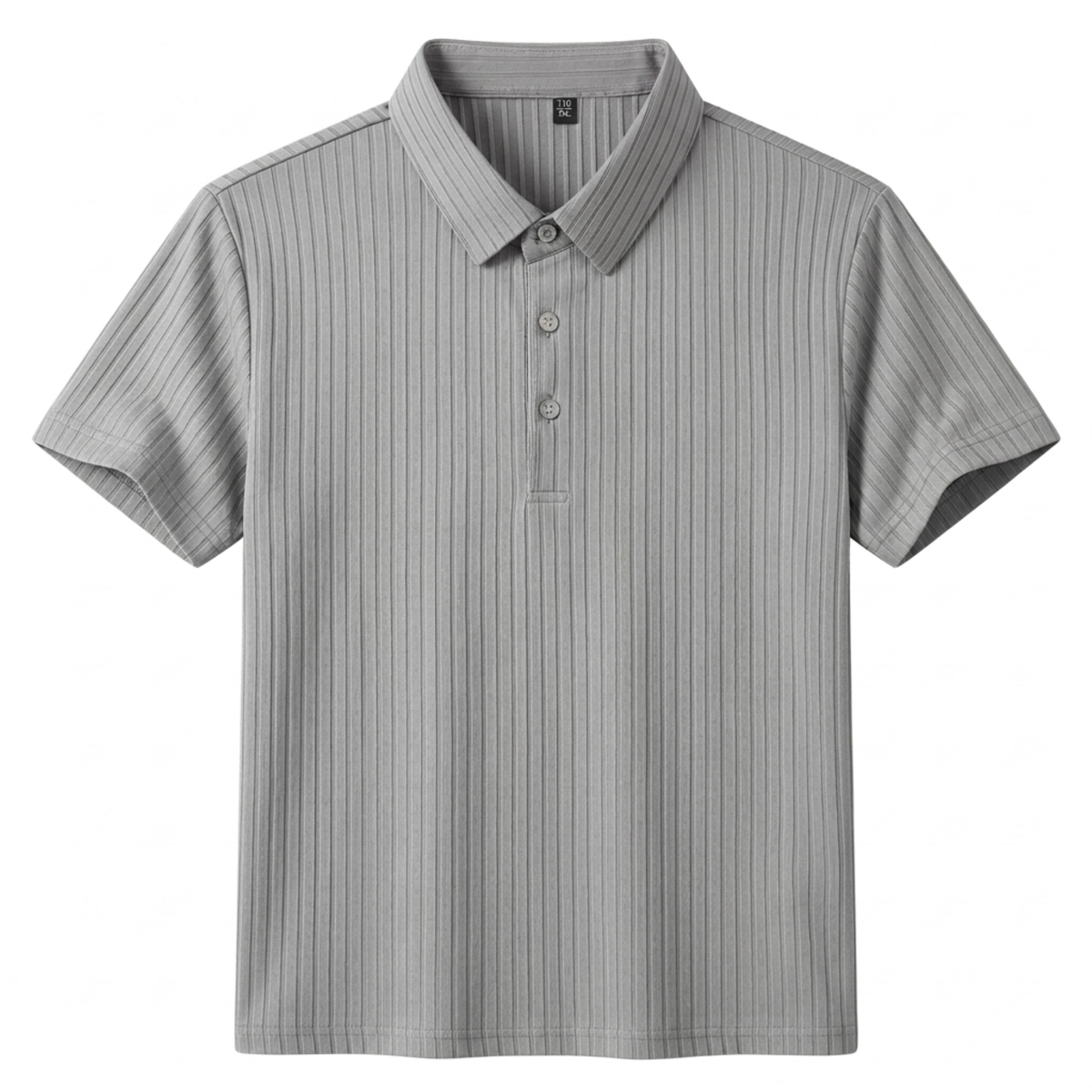 Men's polo shirt — textured knit — casual style — Gray