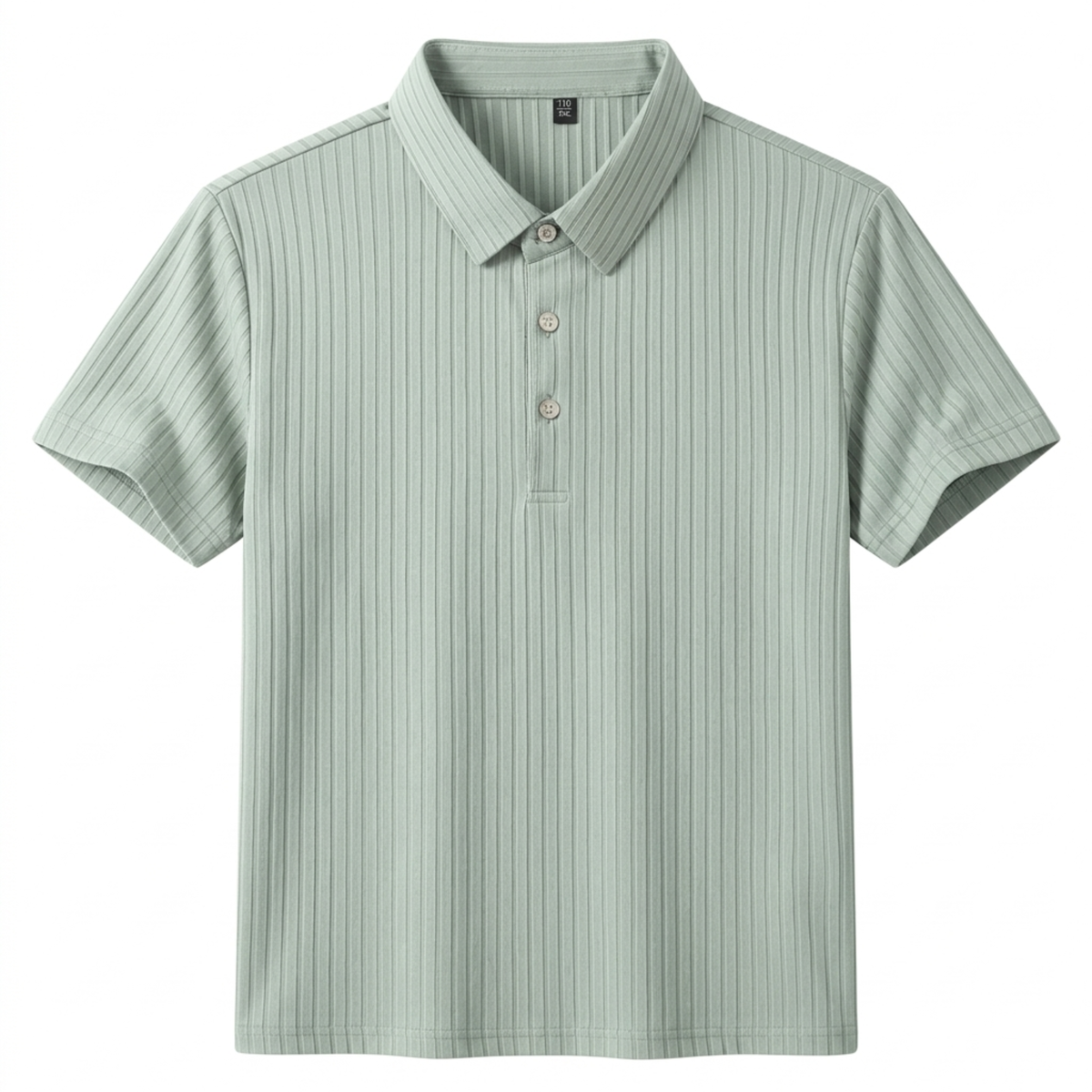 Men's polo shirt — textured knit — casual style — Green