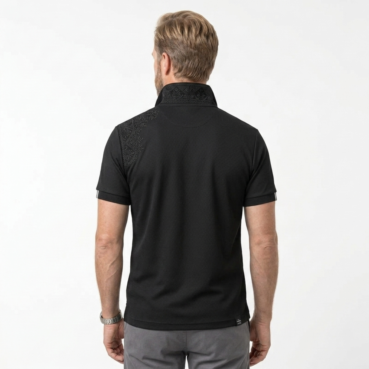 Men's summer polo — short sleeves and classic fit — casual style — product view