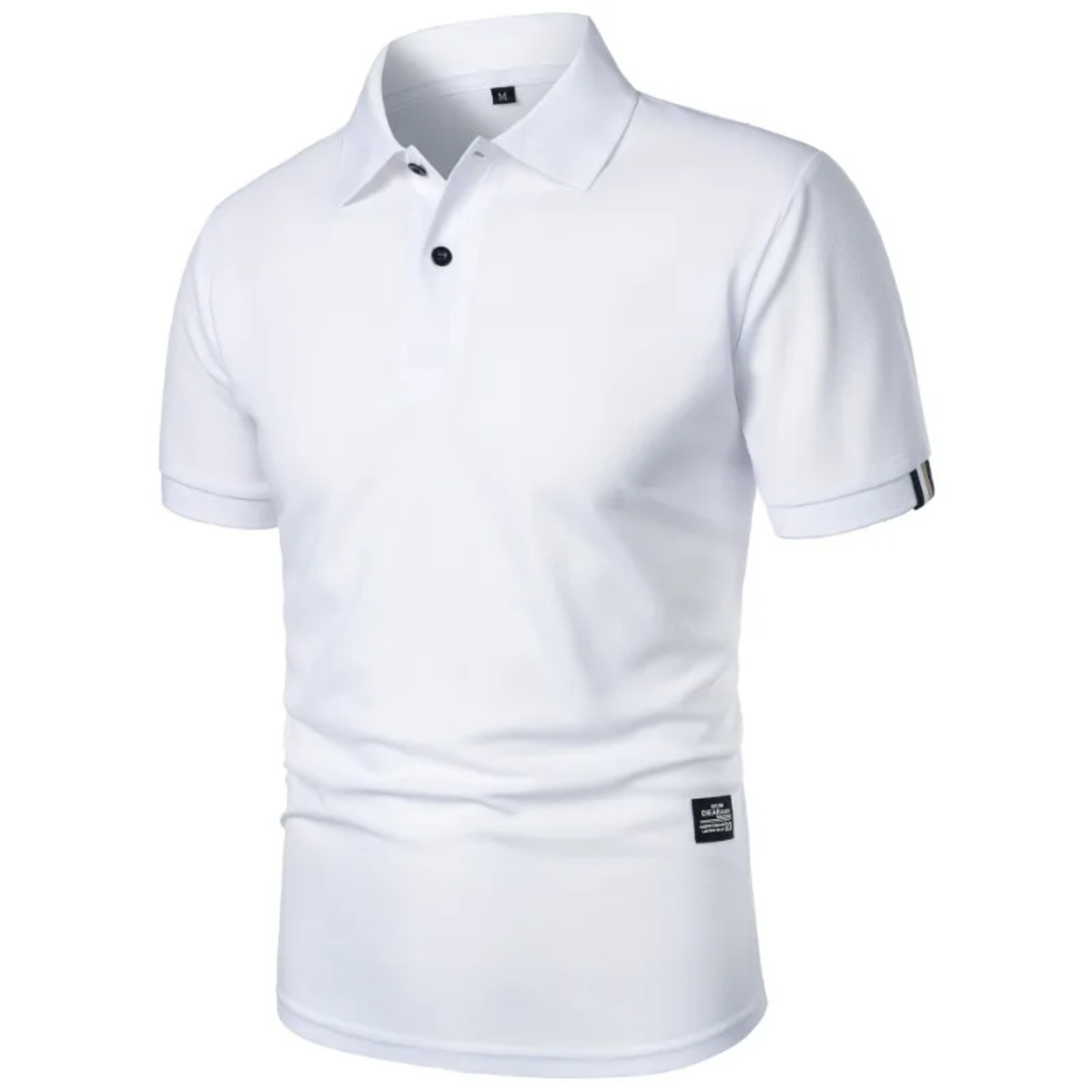 Men's summer polo — short sleeves and classic fit — casual style — White