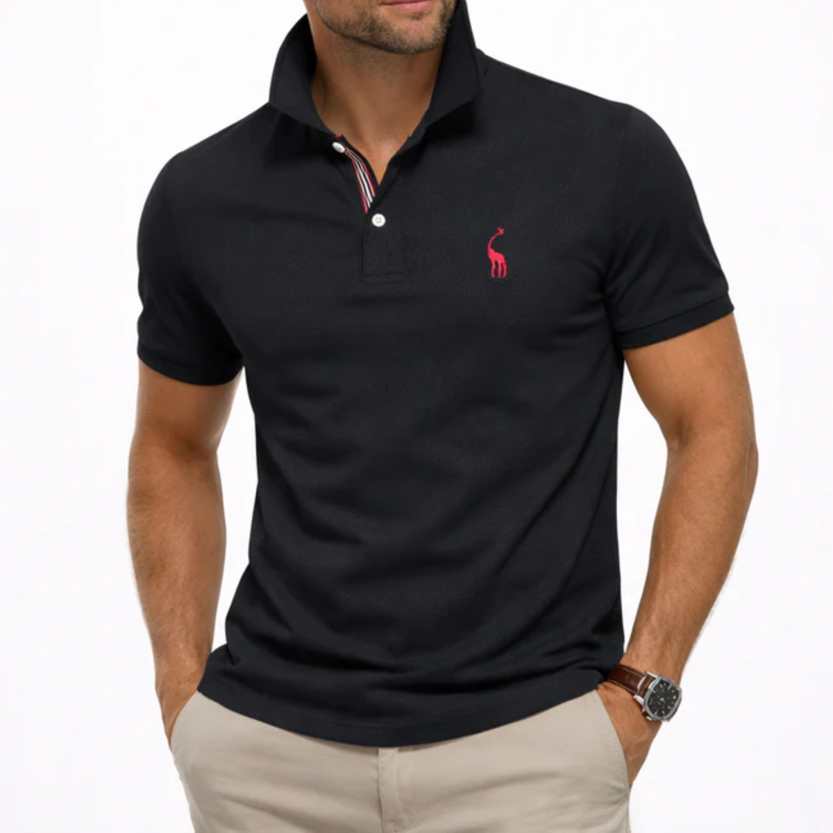 Poloshirt für Herren mit regulärer Passform — Schwarz