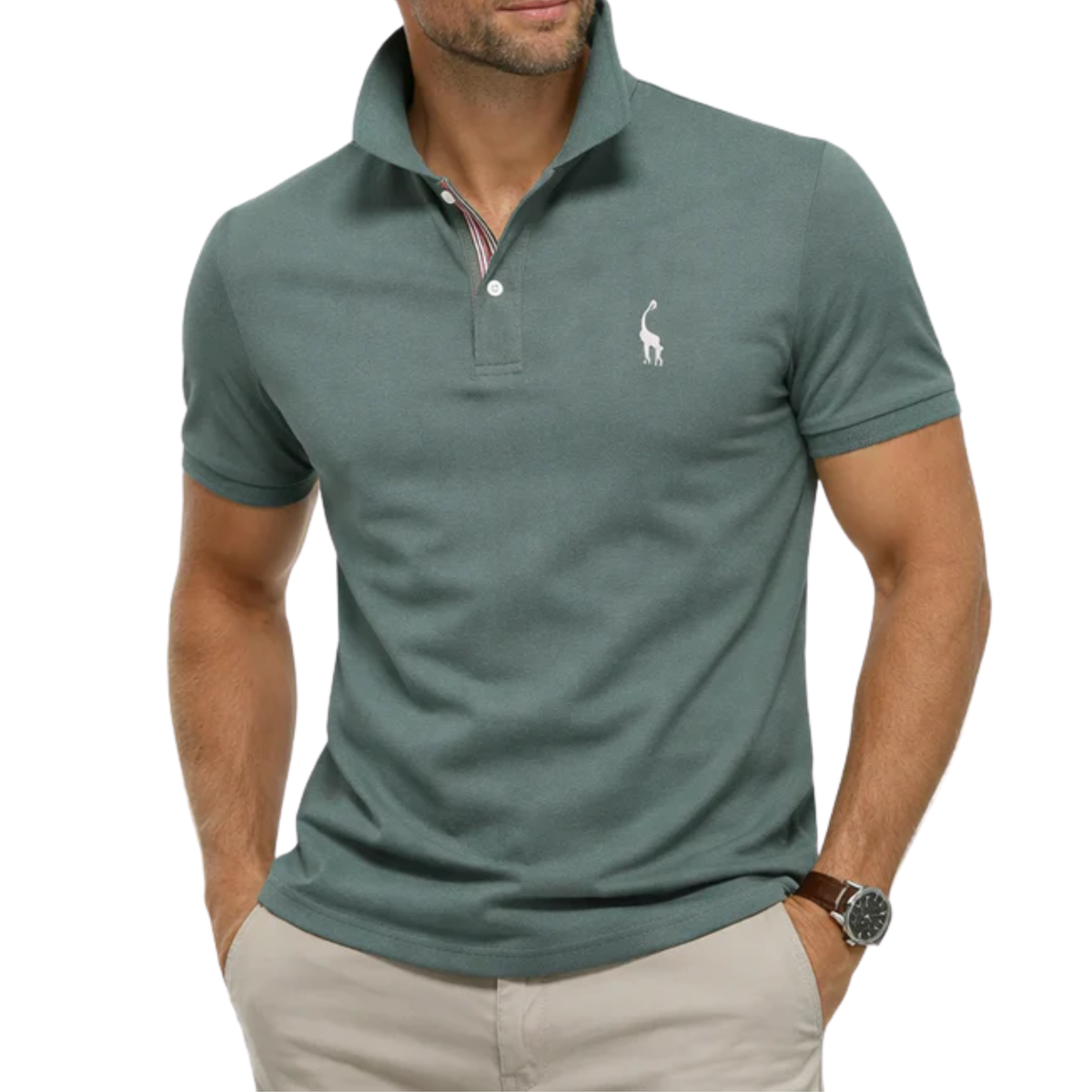 Poloshirt für Herren mit regulärer Passform — Grün