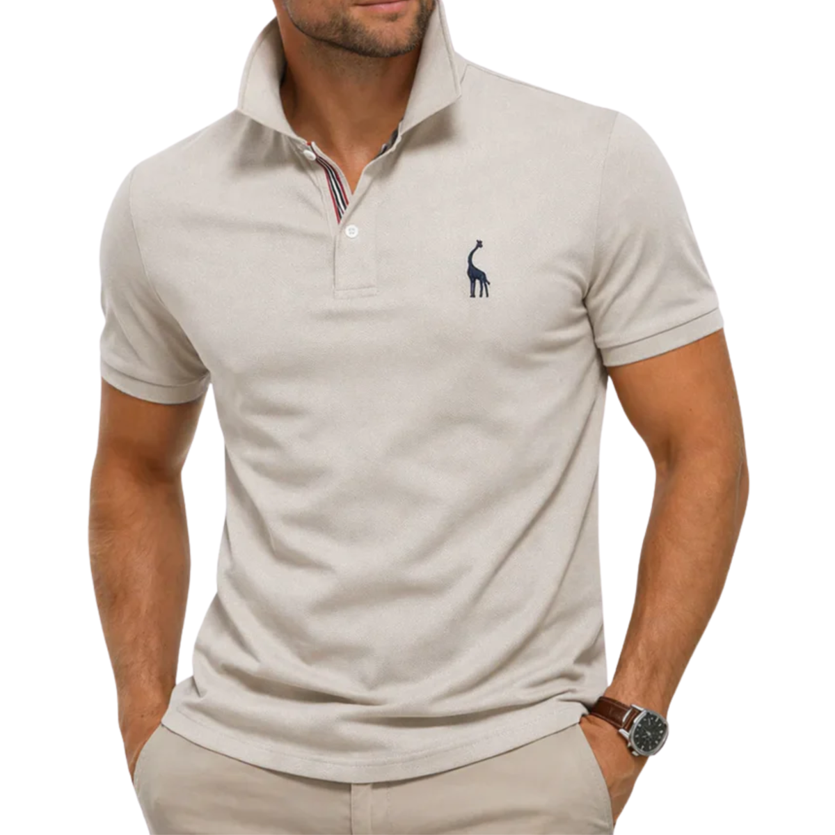 Poloshirt für Herren mit regulärer Passform — Khaki