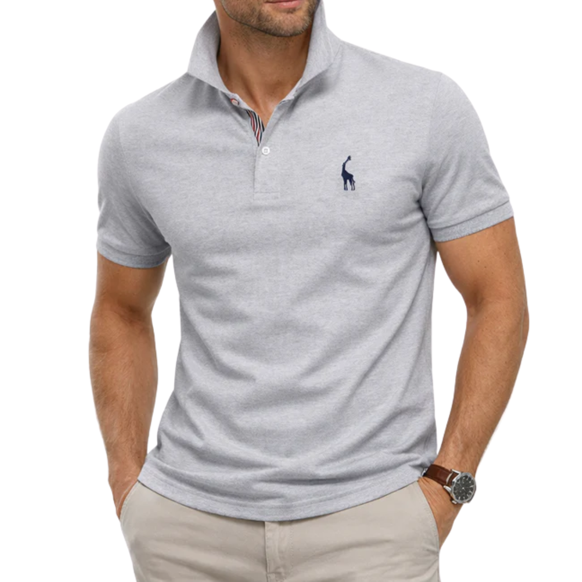 Poloshirt für Herren mit regulärer Passform — Hellgrau