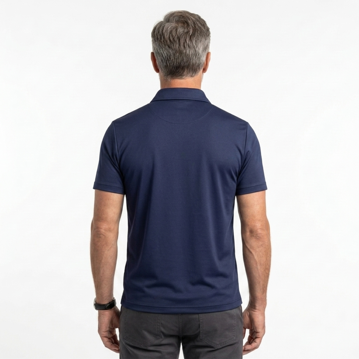 Herren-Poloshirt — Funktionsmaterial — schmale Passform — Freizeitkleidung — Produktansicht