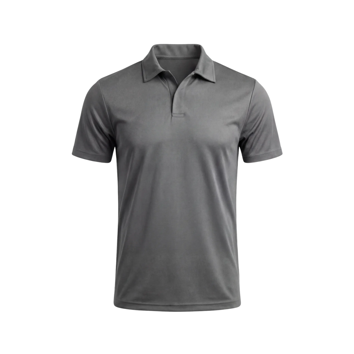 Herren-Poloshirt — Funktionsmaterial — schmale Passform — Freizeitkleidung — Grau