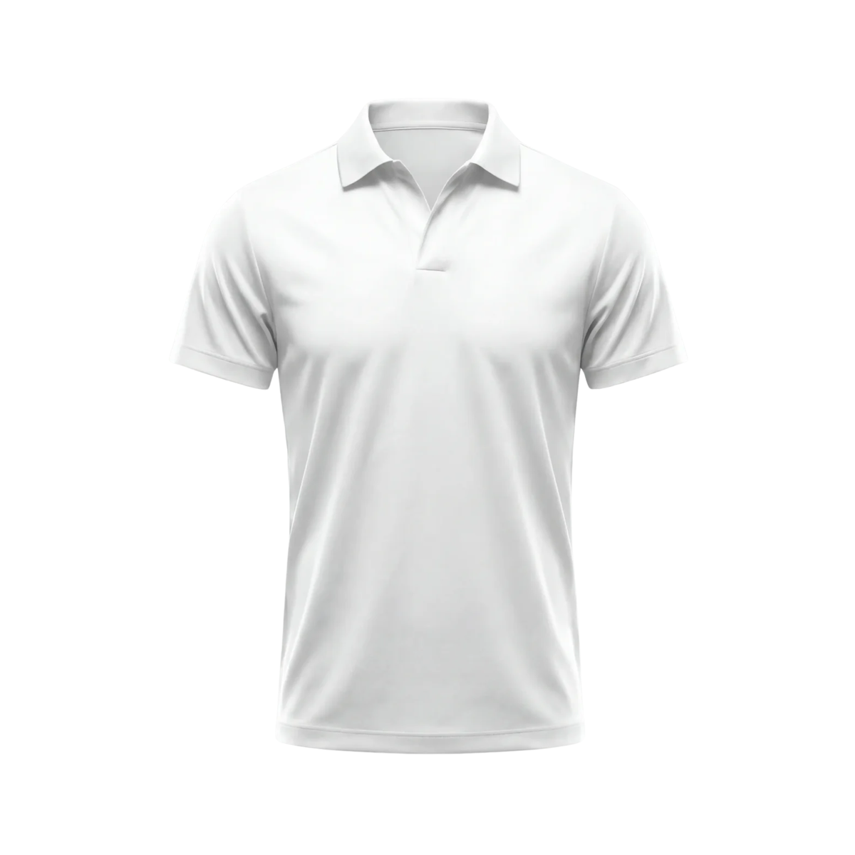 Herren-Poloshirt — Funktionsmaterial — schmale Passform — Freizeitkleidung — Weiß
